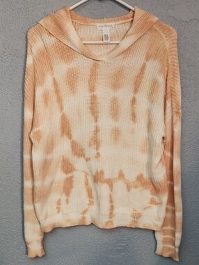 Full Tilt Tie-Dye Hooded Sweater - Cream & Tan